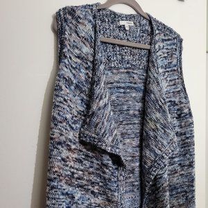 BLUE MULTI COLOR OPEN FRONT CARDIGAN